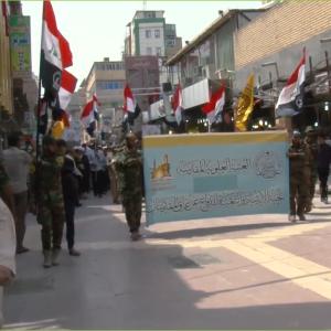 التأبين والتشييع المهيب لشهداء لجنة الارشاد والتعبئة للدفاع 